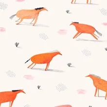 Illustration by Trude is Krude: wild horses in a natural setting