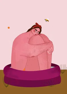 Wall art by The Artcircle: A woman in summer heat with bees