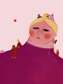 Illustration by Oh.Ofi: woman expressing soft emotions in a stylish manner