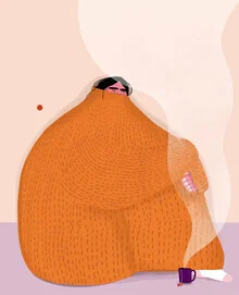 Wall art by The Artcircle: stylish illustration of a girl in a winter sweater
