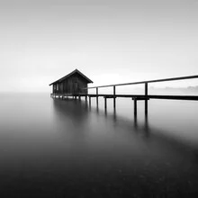 Photo art by Christian Janik: serene Ammersee landscape with fog and jetty