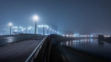 Photo art by Ronny Behnert: night shot of the Hugo-Preuss-Brücke in Berlin