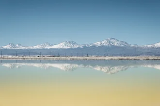 Photo art by Felix Dorn: serene landscape with lithium pools in the Atacama Desert