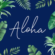 Wall art by Seven Trees Design: vibrant tropical Aloha illustration with a summery mood