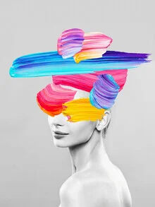 Vibrant wall art by Seven Trees Design featuring brush strokes in lively colors.