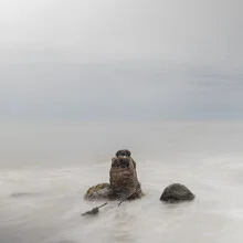 Photo art by Michael Schulz-dostal: tranquil stone pyramid by the Baltic Sea