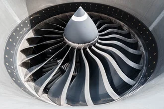 Photo art by Inflight Galerie: minimalist airplane motif in gray