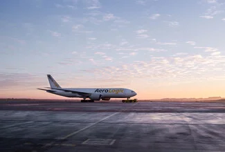 Photo art by Inflight Galerie: airplane in the blue hour against the sky