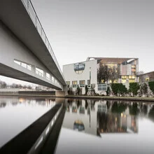 Photo art by Ronny Behnert: Chancellery in Berlin with calm water reflection