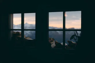 Photo art by Sebastian ‚zeppaio' Scheichl: Cozy parlor in a mountain hut with a scenic view