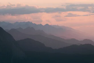 Photo art by Sebastian ‚zeppaio' Scheichl: expansive mountain landscape in soft dusk light