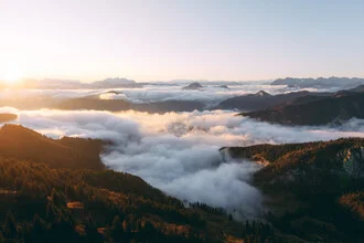Photo art by Sebastian ‚zeppaio' Scheichl: view into the countryside with gentle mountains and clouds