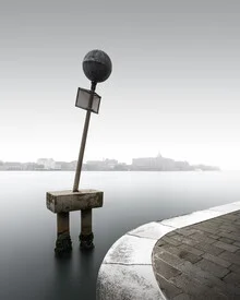 Photo art by Ronny Behnert: tranquil Venice scene at the Grand Canal with fog.