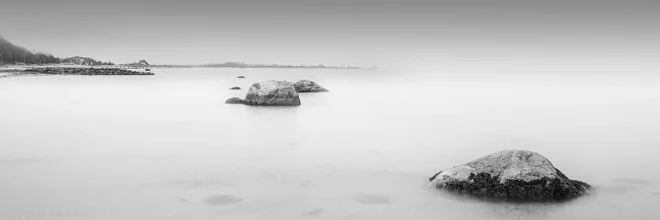 Panoramic view of Hohwacht Bay at the Baltic Sea, soft colors and a calm atmosphere.