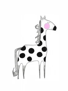 Photo art by Bianca Peters: a dotted horse illustration against a light background.