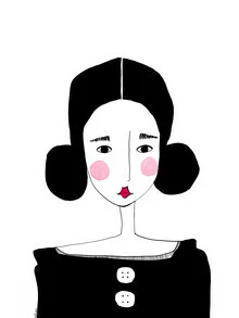Illustration von Bianca Peters: stilvolles Porträt einer Dame im Vintage-Stil