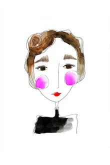 Illustration by Bianca Peters: elegant lady in soft colors with a stylish pose