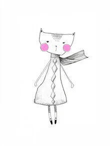 Wall art by The Artcircle: a stylish cat with a scarf