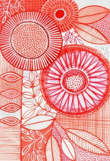 Wall art featuring botanical elements, soft colors, and harmonious composition.
