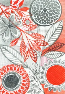 Wall art by Susan Black: gentle botanical illustration featuring leaf and blossom