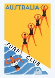 Wall art by Vintage Collection: stylish surf club scene in Australia