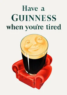 Illustration by Vintage Collection: Retro advertisement poster for Guinness beer