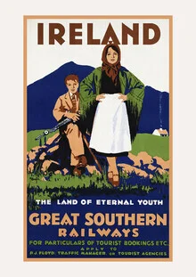 Wall art by Vintage Collection: nostalgic illustration of the Great Southern Railways in Ireland
