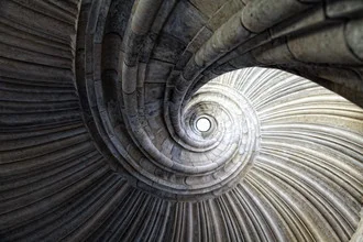Photo art by Falko Follert: spiral staircase with gentle colors