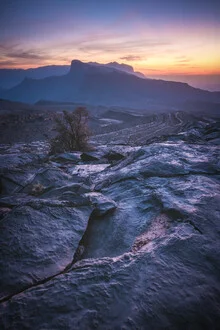 Sunset over the Jebel Al Akhdar Canyon in Oman