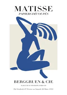Illustration von Matisse: stilisierte Darstellung einer blauen Frau in sanften Formen