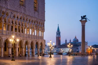 Photo art by Jan Becke: St. Mark's Square in Venice at night, calm evening mood.