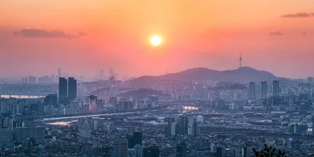Seoul city view at sunset - Fineart photography by Jan Becke