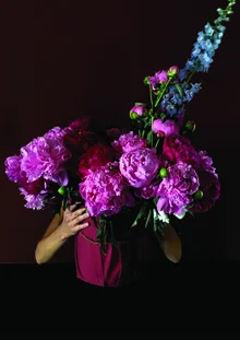 Fotografische Darstellung von bunten Blumen in einer fröhlichen Anordnung