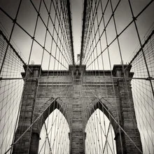 Photo art by Alexander Voss: view of the Brooklyn Bridge at sunset