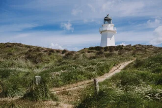 Photo art by Jessica Wiedemann: coastal landscape with lighthouse in New Zealand