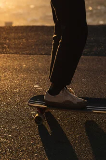 Photo art by Lina Jakobi: Longboarder at sunset in Cape Town