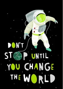 Photo art by Sophia Hauk: Astronaut advocating for climate change action