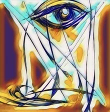 Abstract photo art by Jwan Ibrahim: a mysterious display of colors and shapes.