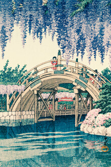 Japanese Vintage Art, Wisteria At Kameido by Hasui Kawase