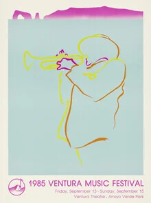 Wall art by Vintage Collection: colorful music festival design from the 80s