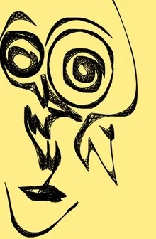 Photo art by Jwan Ibrahim: yellow face depicting emotions and life cycles