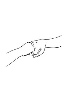 Illustration by Uma Gokhale: hands symbolizing friendship and support.