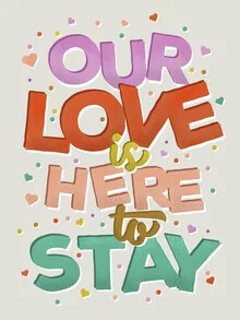 Colorful illustration by Ania Więcław depicting love and positive vibes.