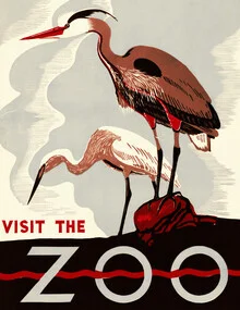 Wall art by Vintage Collection: colorful zoo scene with birds and animals