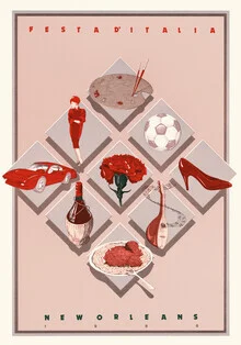 Wall art with a nostalgic vibe: Italian festival in New Orleans