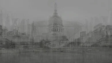 Urban photo art by Virginia Garfunkel: modern architecture in Buenos Aires
