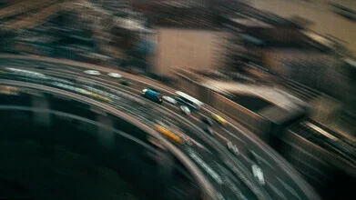 Photo art by Virginia Garfunkel: urban landscape with motion blur
