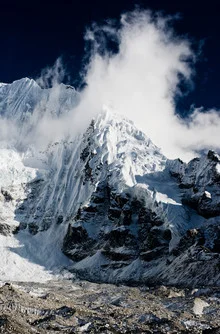 Photo art by Michael Wagener: Himalayan landscape with clouds and mountains