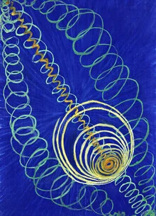 Wall art by Hilma af Klint: abstract composition with soft colors and shapes