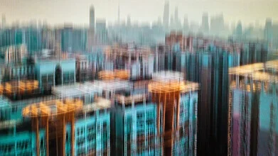 Photo art by Virginia Garfunkel: abstract urban architectural shot from a bird's-eye view